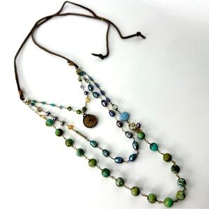 Wire Wrapped Multicolored Gemstone Boho Necklace, Sundance Inspired Necklace